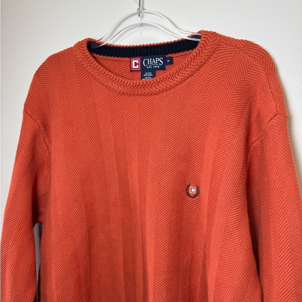 VTG Chaps Men's Orange Sweater, Size M